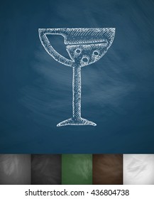 wineglass icon. Hand drawn vector illustration