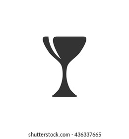 Wineglass icon isolated on a white background. Logo silhouette design template. Simple symbol concept in flat style. Abstract sign, pictogram for web, mobile and infographics - stock vector