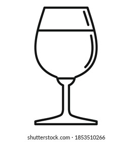 Icono de Wineglass. Icono de vector de ventana de esquema para diseño web aislado en fondo blanco