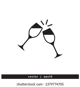 Wineglass Icon Party Symbol Design Element