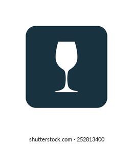 wineglass icon Rounded squares button, on white background 