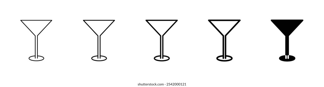 ícone wineglass Ilustração de contorno simples