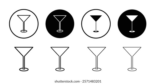 wineglass icon Simple outline illustration set