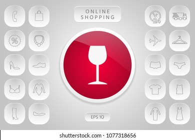 Wineglass icon symbol