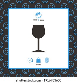 Wineglass icon symbol, elements for your design