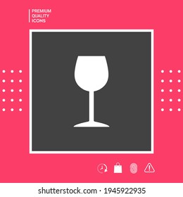 Wineglass icon symbol, elements for your design