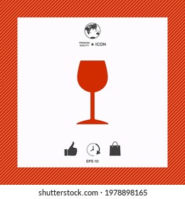 Wineglass icon symbol, elements for your design