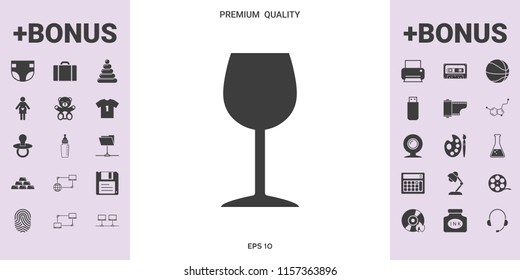 Wineglass icon symbol - graphic elements for your design