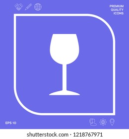 Wineglass icon symbol. Graphic elements for your design