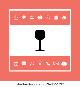 Wineglass icon symbol. Graphic elements for your design