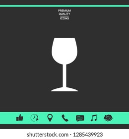 Wineglass icon symbol. Graphic elements for your design