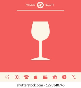 Wineglass icon symbol. Graphic elements for your design