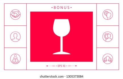 Wineglass icon symbol. Graphic elements for your design