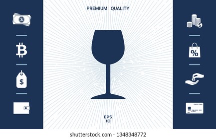 Wineglass icon symbol. Graphic elements for your design