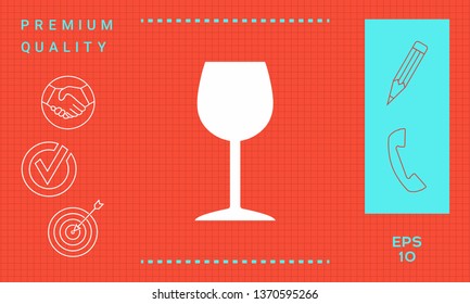 Wineglass icon symbol. Graphic elements for your design