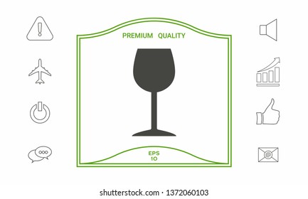 Wineglass icon symbol. Graphic elements for your design