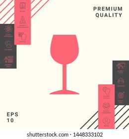Wineglass icon symbol. Graphic elements for your design