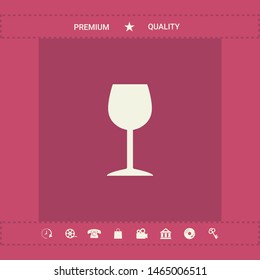 Wineglass icon symbol. Graphic elements for your design