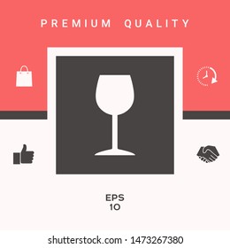 Wineglass icon symbol. Graphic elements for your design