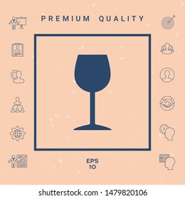 Wineglass icon symbol. Graphic elements for your design