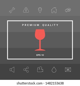 Wineglass icon symbol. Graphic elements for your design