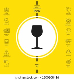 Wineglass icon symbol. Graphic elements for your design