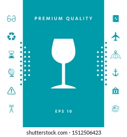 Wineglass icon symbol. Graphic elements for your design