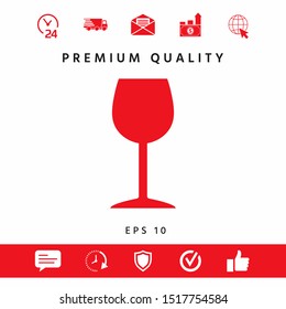 Wineglass icon symbol. Graphic elements for your design