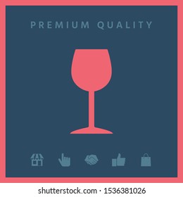 Wineglass icon symbol. Graphic elements for your design