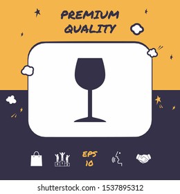 Wineglass icon symbol. Graphic elements for your design