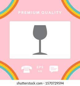 Wineglass icon symbol. Graphic elements for your design