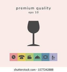 Wineglass icon symbol. Graphic elements for your design