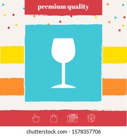 Wineglass icon symbol. Graphic elements for your design