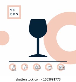 Wineglass icon symbol. Graphic elements for your design