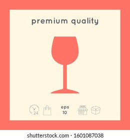 Wineglass icon symbol. Graphic elements for your design