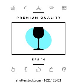 Wineglass icon symbol. Graphic elements for your design