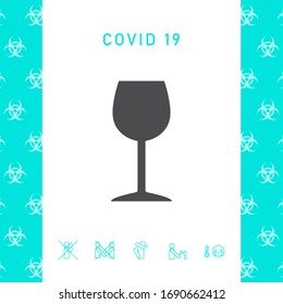 Símbolo de icono de Wineglass. Elementos gráficos para el diseño