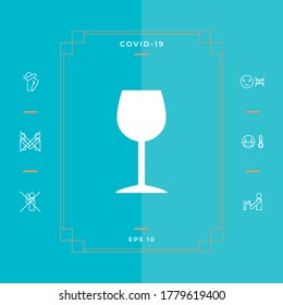 Wineglass icon symbol. Graphic elements for your design