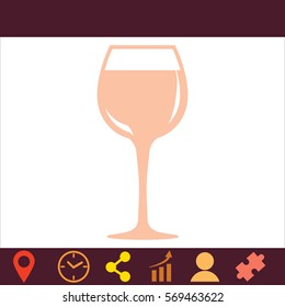 Wineglass   icon. Vector design. 