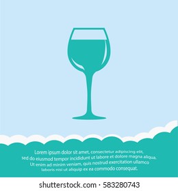 Wineglass   icon. Vector design.