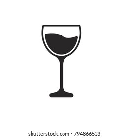 The wineglass icon vector. Goblet symbol. Flat illustration