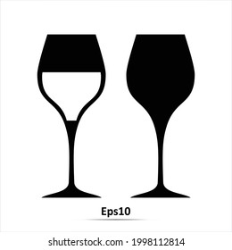 The wineglass icon. Vector illustration