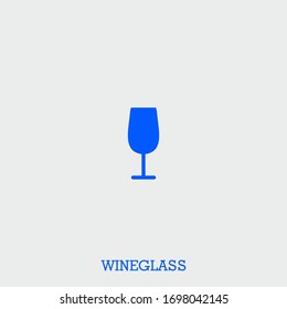 wineglass icon. wineglass vector on gray background