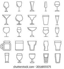 Wineglass icon vector set. alcohol drink illustration sign collection. goblet symbol. Bar logo.