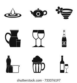 Wineglass icons set. Simple set of 9 wineglass vector icons for web isolated on white background