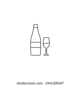 Wineglass illustration logo vector design