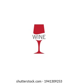 Wineglass illustration logo vector design