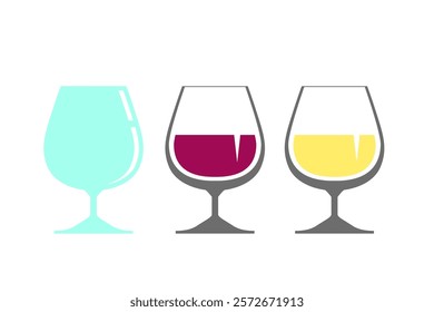 Wineglass isolated on white background. Vector clipart

