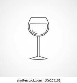 Wineglass Line Icon On White Background