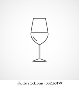 Wineglass Line Icon On White Background